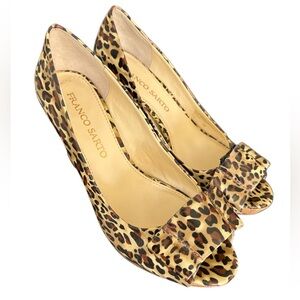 FRANCO SARTO PEEP TOES PUMP ANIMAL PRINT